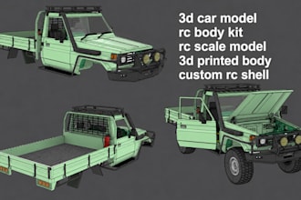 custom 3d car modeling rc body kit scale body kit 3d wide body shell stl