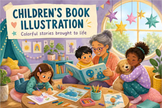 draw and design children story book illustration and cover for kpd amazon