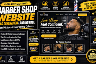 barber shop website lead generation landing page haircut services customer leads