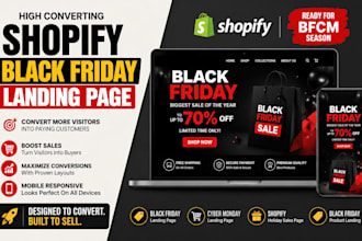 design high converting shopify black friday landing page cyber monday sales 2026
