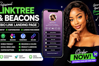 do linktree setup customization bio link beacon landing page design wordpress