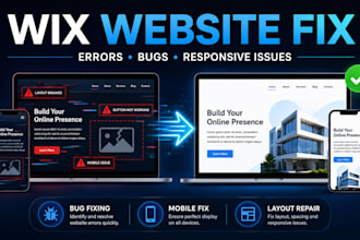 fix wix website errors, bugs and responsive issues