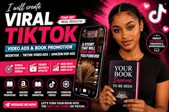 create viral tiktok video ads, tiktok book promotion, booktok, tik tok video ads