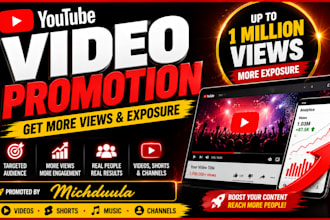 shoutout organic USA youtube channel video SEO promotion 1 million people views