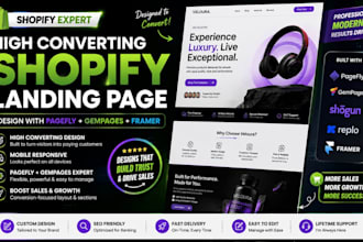 design a high converting shopify landing page with pagefly gempages framer