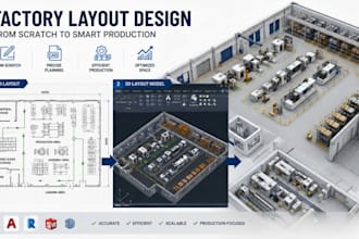 design factory layout, machine layout, manufacturing floor plan and production