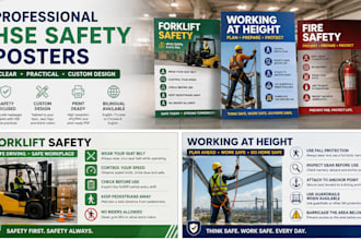 design professional hse workplace safety posters