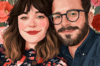 draw couple portrait illustration from photo