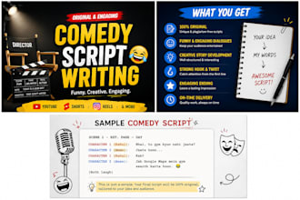 write engaging comedy scripts for youtube videos and reels