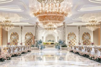 model luxury 3d event hall decor,grand banquet venue,royal wedding setup,3dstage