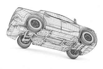 design vehicle body, chassis, suspension, engine and interior cad parts