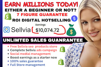 8 figure sellvia marketing, social media manager, fb ad setup, shopify marketing