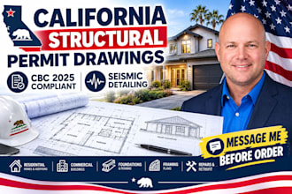 design residential structural permit drawings for california cbc