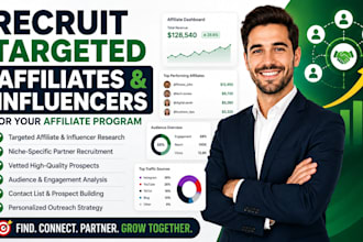 recruit targeted affiliates and influencers for your affiliate program