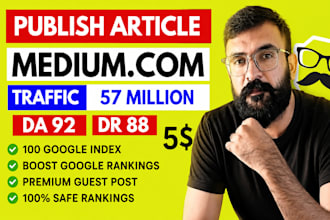 write and publish premium SEO guest posts on linkedin,com and medium,com