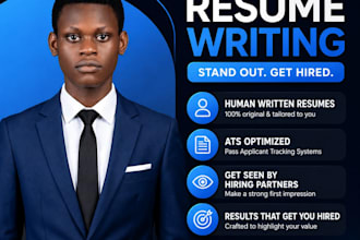 provide professional resume, edit resume, cover letter to get you a job