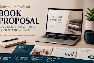 design a professional book proposal, publishing or writing presentation deck