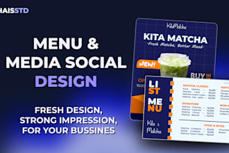 design social media posts and restaurant menus