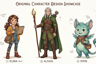 create custom character designs and character illustrations