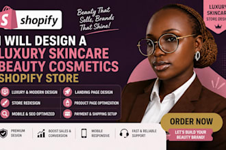 design a luxury skincare beauty cosmetics shopify store