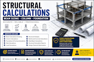 structural calculations beam sizing column foundation