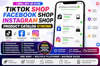 set up fix tiktok shop facebook shop instagram shop product catalog syncing
