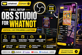 setup obs for whatnot vertical live streaming and auctions