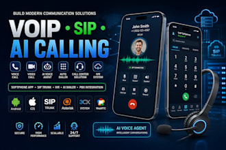 build voip softphone sip calling mobile and web app ai dialer and ivr system