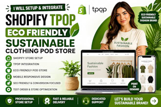 setup integrate shopify tpop eco friendily sustainable clothing pod store