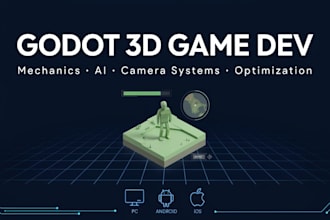 develop a 3d game in godot engine with custom mechanics and ai