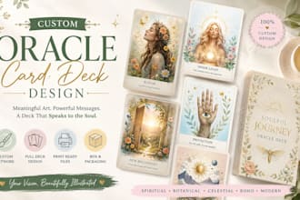 design custom oracle cards, oracle deck illustration and affirmation card decks