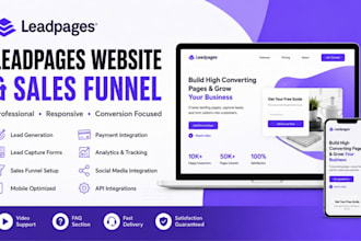 design a professional leadpages website and sales funnel