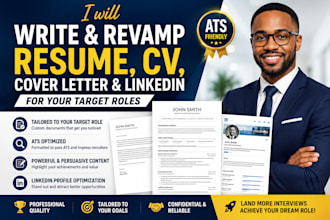write and revamp resume, CV, cover letter, and linkedin for your target roles