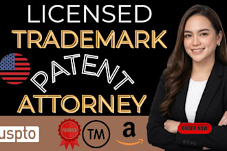 handle your trademark and patent filing, renewal, petition, sou, amazon brand