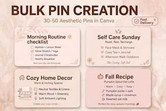 design bulk aesthetic canva pins for pinterest marketing