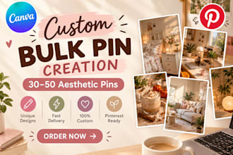 design bulk aesthetic canva pins for pinterest marketing