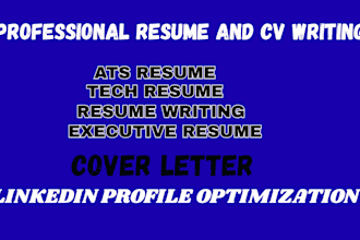 write a professional resume writing, cv, writing, cover letter