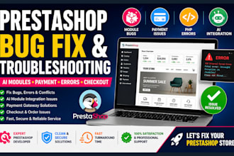 fix prestashop ecommerce problems ai modules bug errors and payment issues
