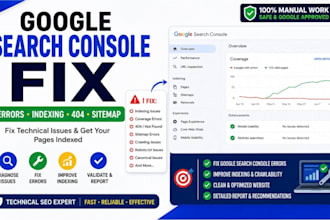fix google search console errors, indexing issues, 404 and sitemap errors