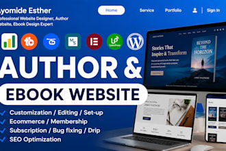 design author website, book author website, ebook website, author landing page