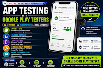provide 20 testers for google play closed testing