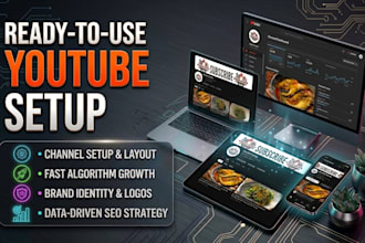 do youtube channel setup, branding and SEO for growth