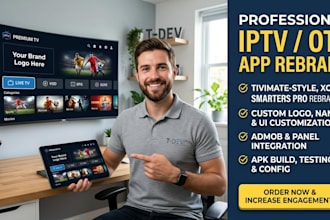 rebrand xciptv, smarter pro, ibo player, tivimate,with admin panel, app rebrand