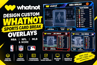 design whatnot sports card break overlays for nba NFL mlb streams