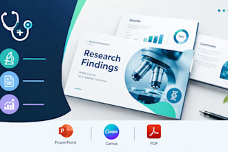 design medical research presentation, scientific powerpoint and slides