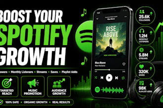 promote your spotify songs to grow real listeners, streams and followers