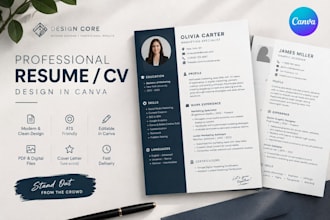 create a professional resume CV design in canva