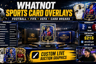 design whatnot football card break overlays for sports cards and live auctions