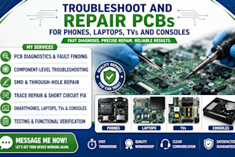 troubleshoot and repair pcbs for phones, laptops, tvs and consoles