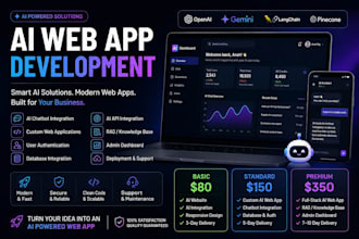 develop a custom ai web app chatbot or ai website